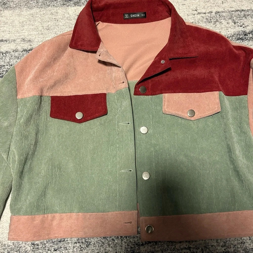 Corduroy Colorblock Jacket - Picture 2 of 4